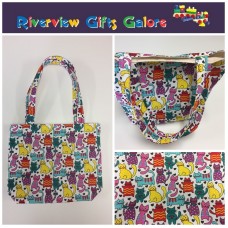 Medium Tote Bag - Multi Coloured Cats